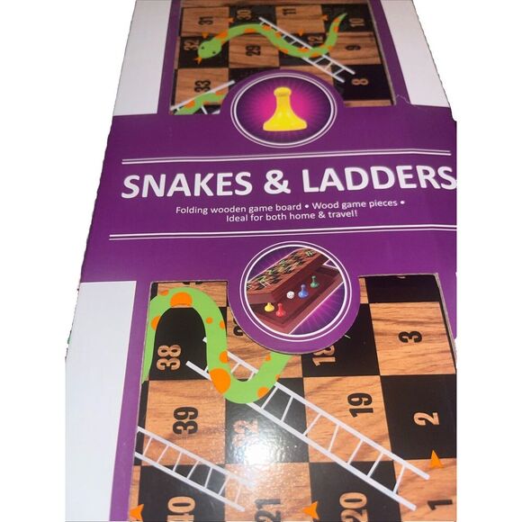 Ambassador Folding Wood Snakes & Ladders Set Brand new - Picture 4 of 4